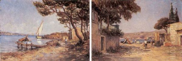 Environs Des Martigues Oil Painting by Henri Malfroy-Savigny