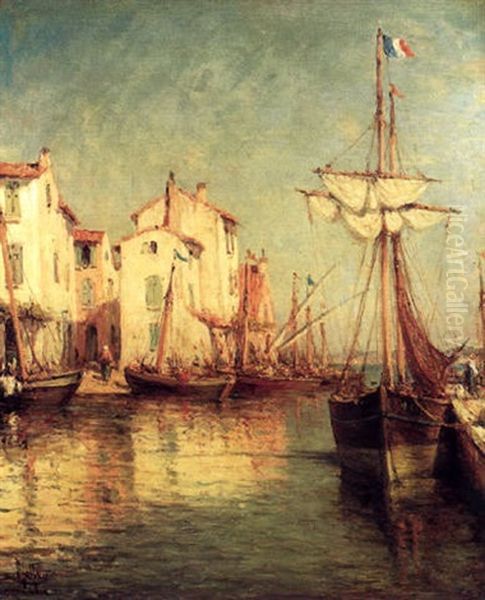 Le Port Des Martigues Oil Painting by Henri Malfroy-Savigny