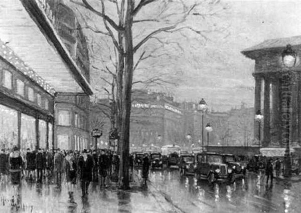 Boulevard De La Madeleine Oil Painting by Henri Malfroy-Savigny