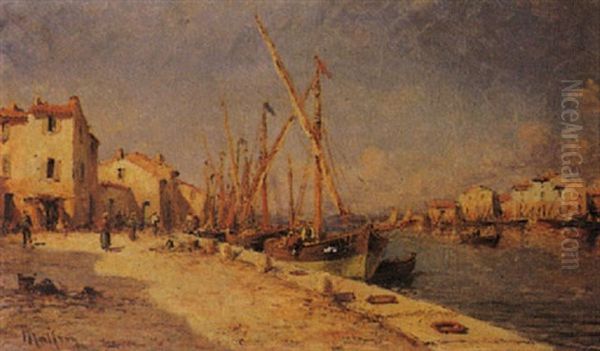 Le Port De Martigues Oil Painting by Henri Malfroy-Savigny