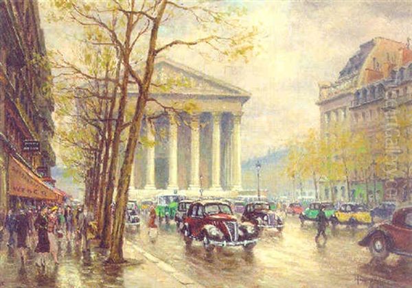 The Madeleine, Paris Oil Painting by Henri Malfroy-Savigny