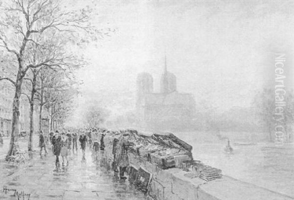 View Of Notre Dame, Paris Oil Painting by Henri Malfroy-Savigny