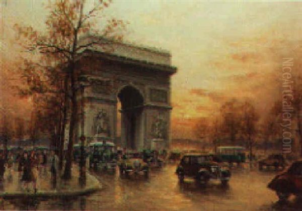 Arc De Triomphe, Paris Oil Painting by Henri Malfroy-Savigny