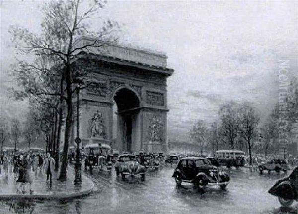 Arc De Triomphe, Paris Oil Painting by Henri Malfroy-Savigny