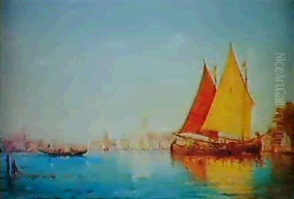 Bassin De St. Marc Oil Painting by Henri Malfroy-Savigny