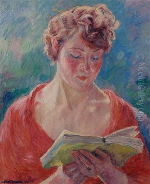 La Lecture Oil Painting by William Malherbe