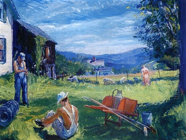 View From Vaughn's, Theford, Vermont, Looking Toward New Hampshire Oil Painting by William Malherbe