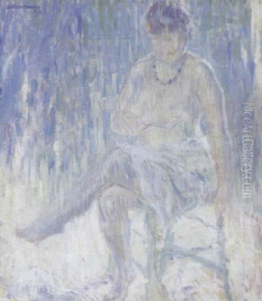 Femme Assise Oil Painting by William Malherbe