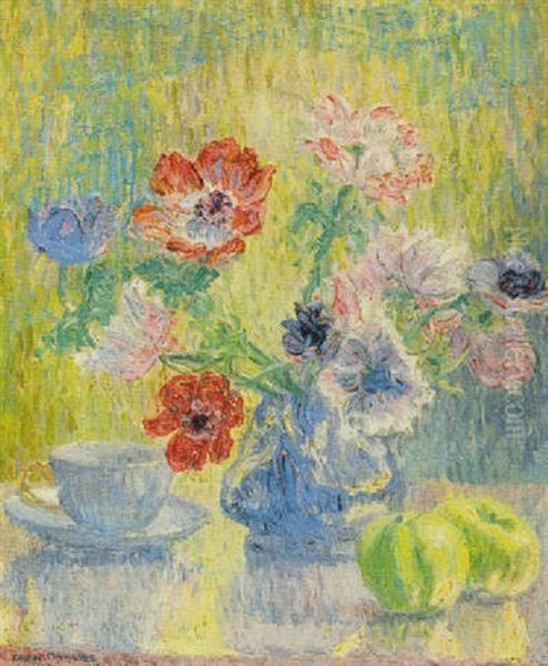 Bouquet Et Tasse Oil Painting by William Malherbe