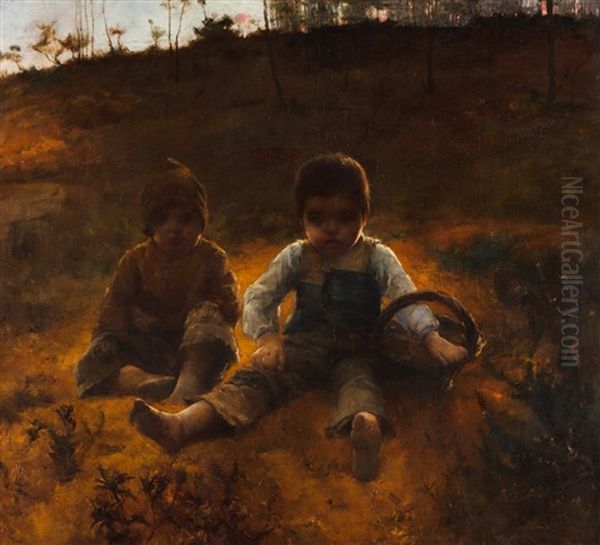 Meninos Da Beira Oil Painting by Jose Vital Branco Malhoa