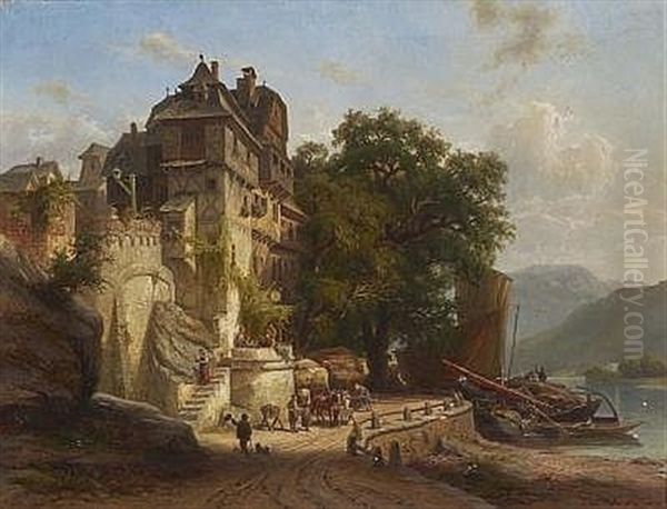 An Der Mosel Oil Painting by Christian Friedrich Mali