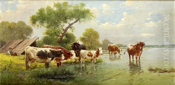 Stock Washing Oil Painting by Christian Friedrich Mali