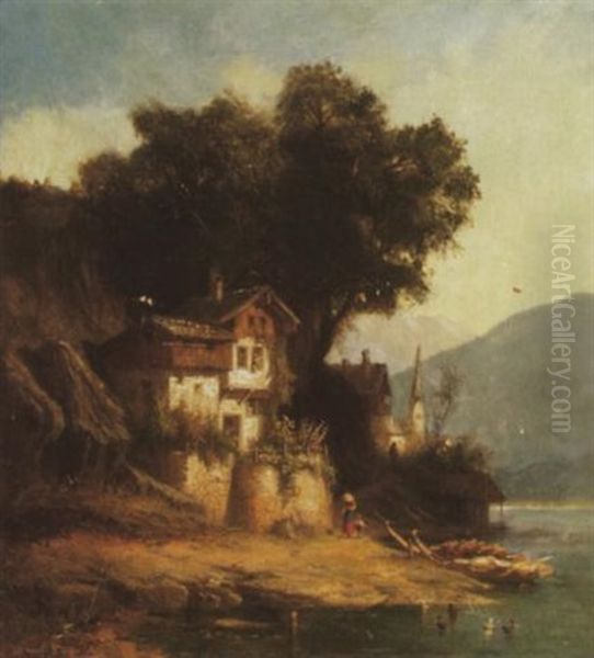 Am Vierwaldstattersee Oil Painting by Christian Friedrich Mali