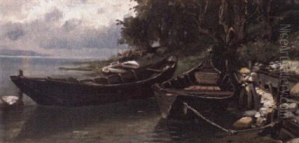 Moored Boats by Christian Friedrich Mali