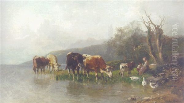 Landliche Beschaulichkeit Oil Painting by Christian Friedrich Mali