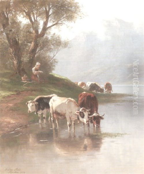 Sommertag Im Gebirge Oil Painting by Christian Friedrich Mali