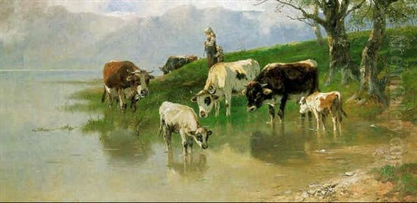 Minding The Herd by Christian Friedrich Mali