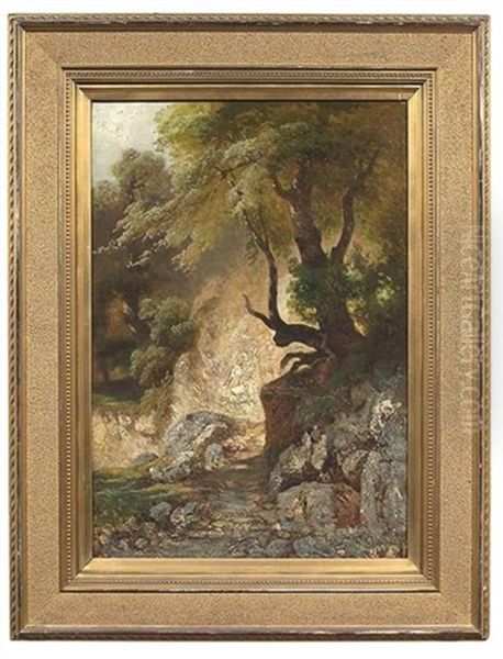 Felsige Landschaft Mit Baumen Oil Painting by Jan (Johann Cornelius) Mali