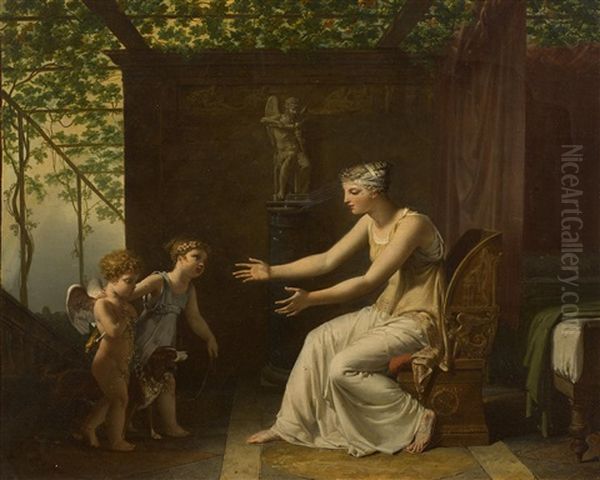 L'innocence Et La Fidelite Ramenant L'amour Oil Painting by Jean-Baptiste Mallet