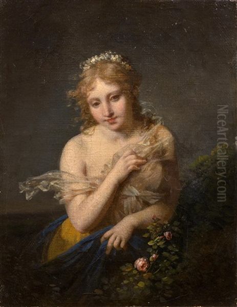 Jeune Fille En Flore Oil Painting by Jean-Baptiste Mallet