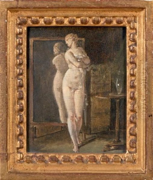 Femme Nue Devant Une Psyche Oil Painting by Jean-Baptiste Mallet