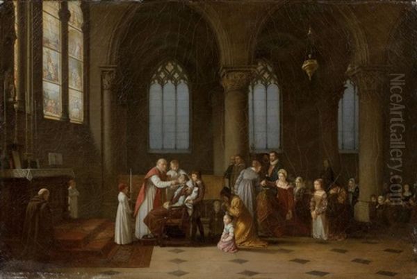 La Derniere Communion Oil Painting by Jean-Baptiste Mallet