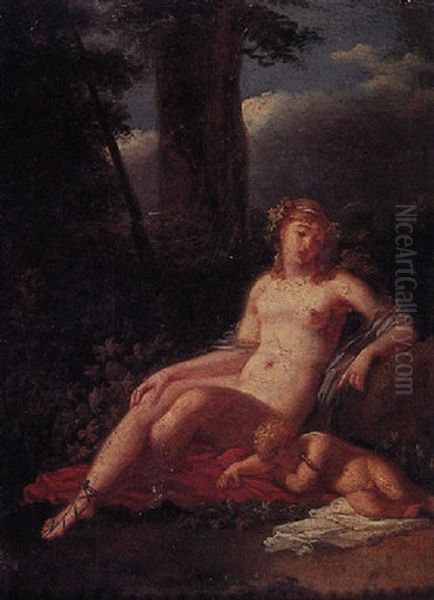 Venus And Adonis Oil Painting by Jean-Baptiste Mallet