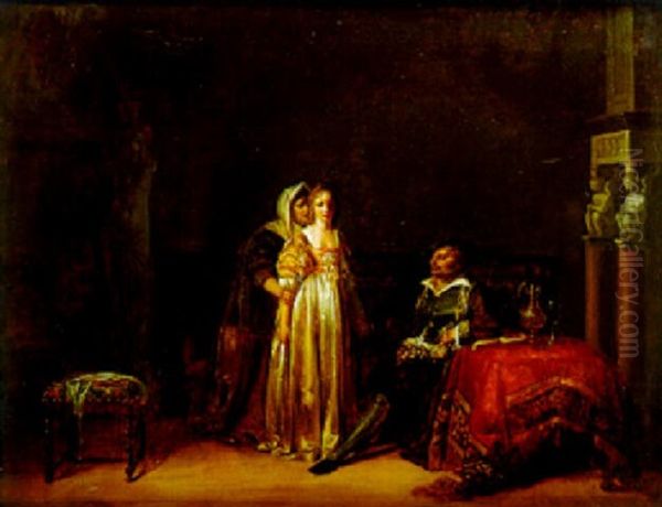 L'entremetteuse Oil Painting by Jean-Baptiste Mallet