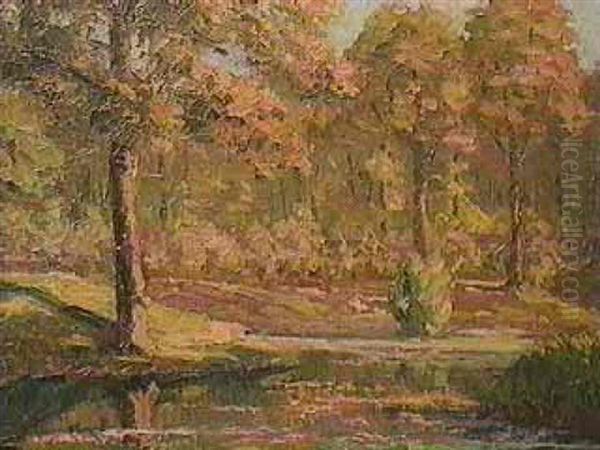 Foret Senart Oil Painting by Rene Mallia