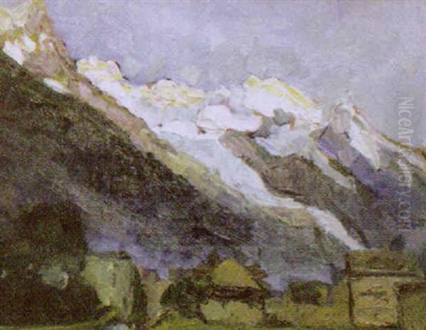 Ansicht Von Davos Oil Painting by Wilhelm Maly