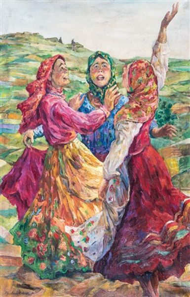 Dancing Women Oil Painting by Filip Malyavin