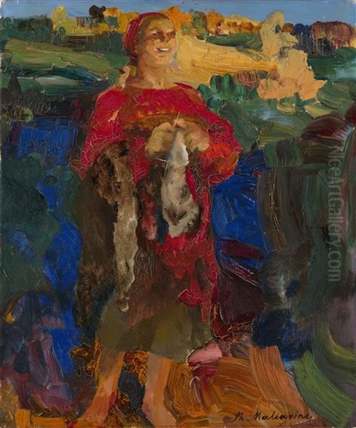 Peasant Woman Oil Painting by Filip Malyavin