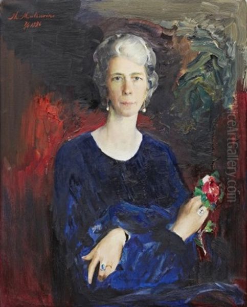 Portrait Of Mina Sederholm, Born Sjocrona (1892-1939) Oil Painting by Filip Malyavin