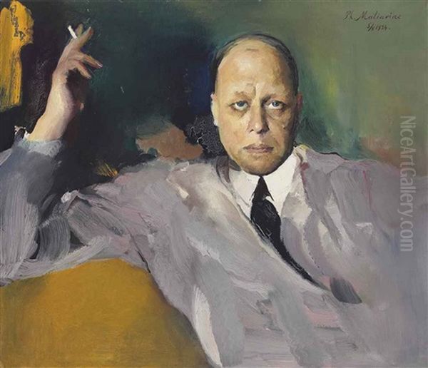 Portrait Of Folke Sederholm (1891-1956) Oil Painting by Filip Malyavin