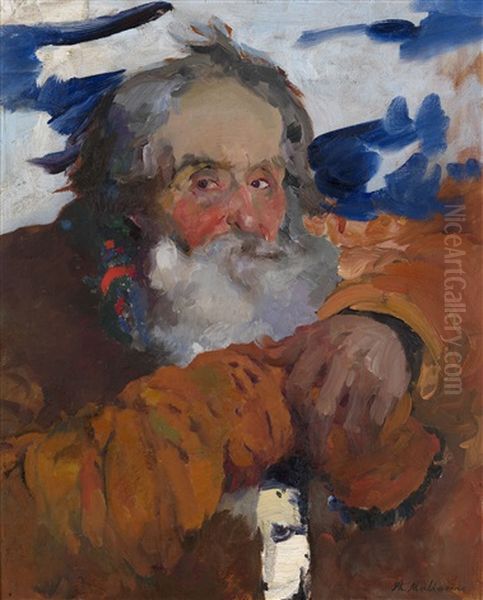 Portrait Of A Peasant Oil Painting by Filip Malyavin