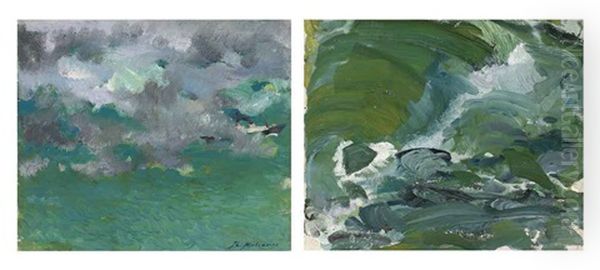 Waves (study) (2 Works) Oil Painting by Filip Malyavin