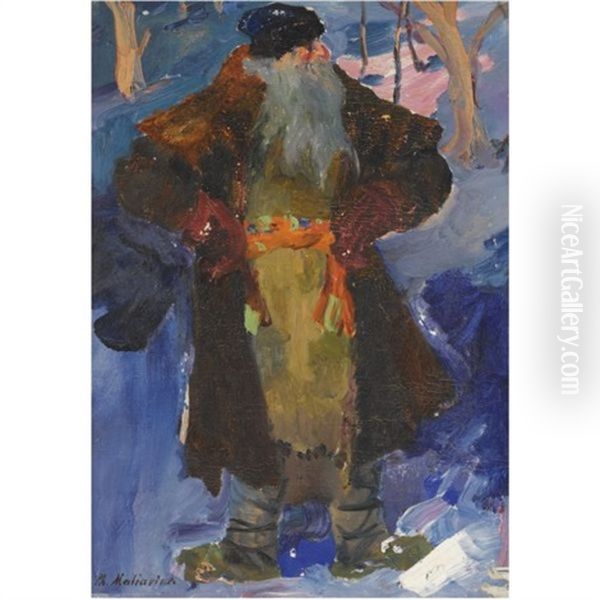 Russian Peasant Oil Painting by Filip Malyavin