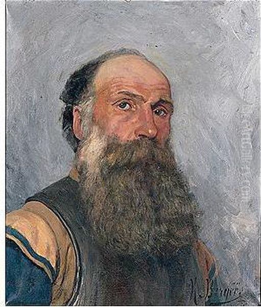 Man Med Skagg (bearded Man) Oil Painting by Karin Bergoo