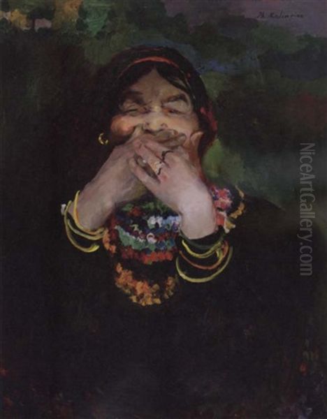 Laughing Baba Oil Painting by Filip Malyavin