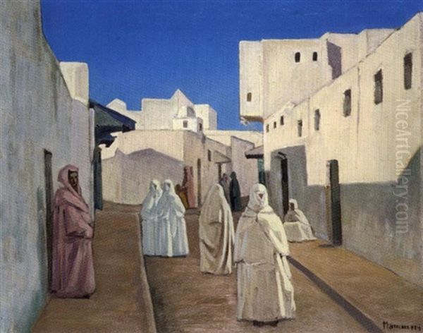 Rue D'essaouira, Mogador Oil Painting by Azouaoui Mammeri