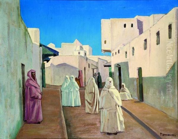 Rue D'essaouira Oil Painting by Azouaoui Mammeri