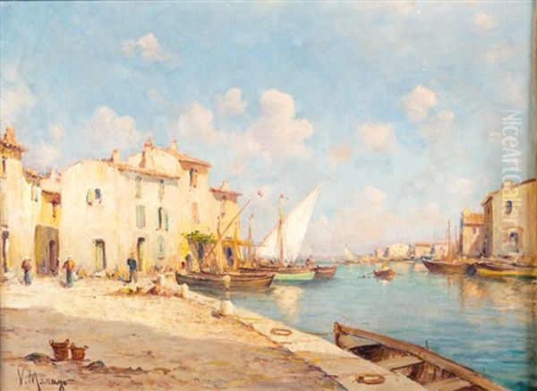 Vue Du Port Oil Painting by Vincent Manago