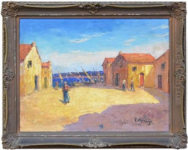 Port Scene, North Africa Oil Painting by Vincent Manago