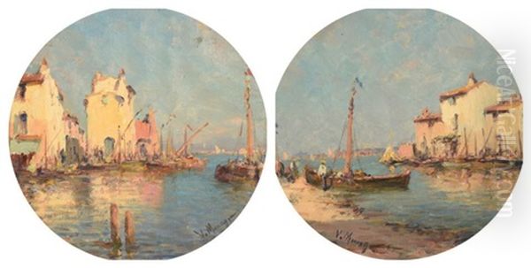 Vues De Martigues (2 Works) Oil Painting by Vincent Manago