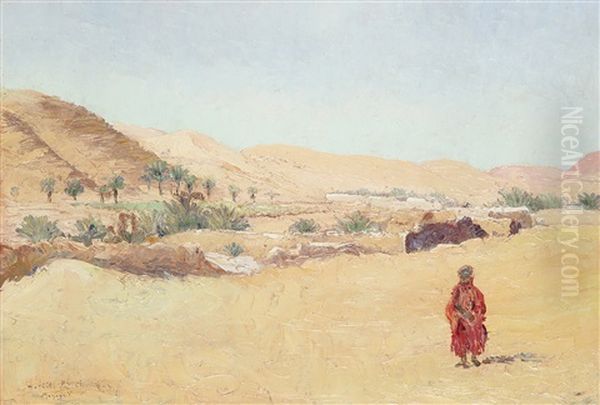 Homme Dans Le Desert Algerien Oil Painting by Vincent Manago