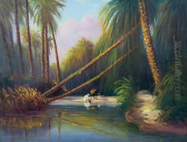 Halte Dans L'oasis Oil Painting by Vincent Manago