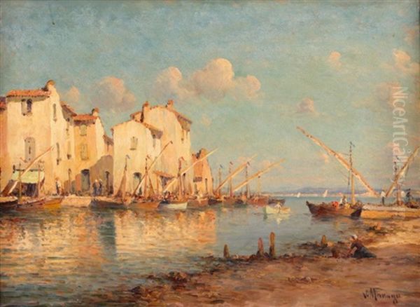 Vue D'un Port Oil Painting by Vincent Manago