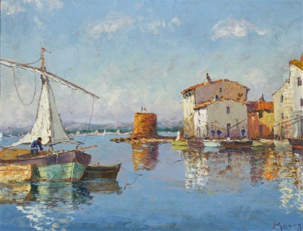 Martigues Am Mittelmeer Oil Painting by Vincent Manago