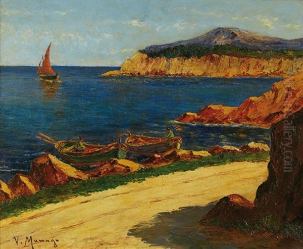 Rivage Mediterraneen Oil Painting by Vincent Manago