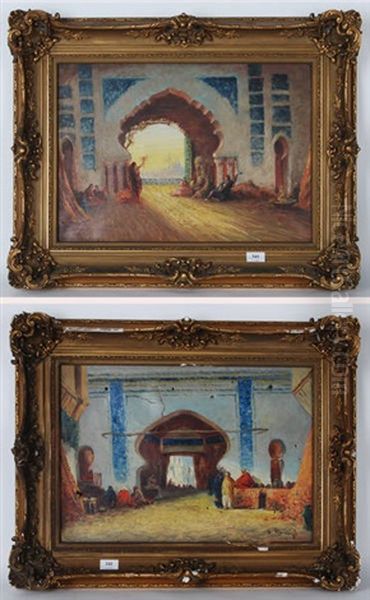 Deux Peintures Orientalistes (2 Works) Oil Painting by Vincent Manago